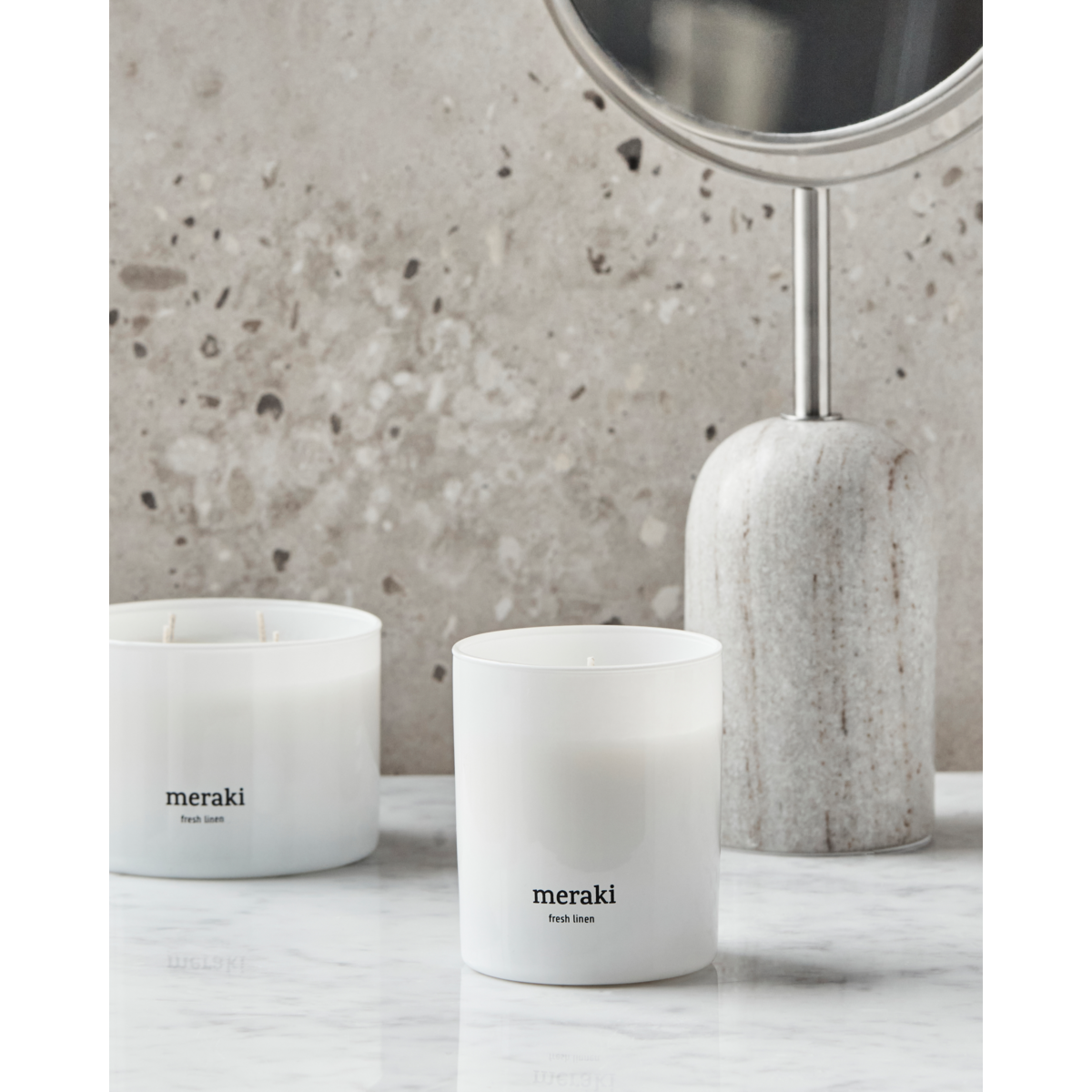 Velas perfumadas, linho fresco, branco