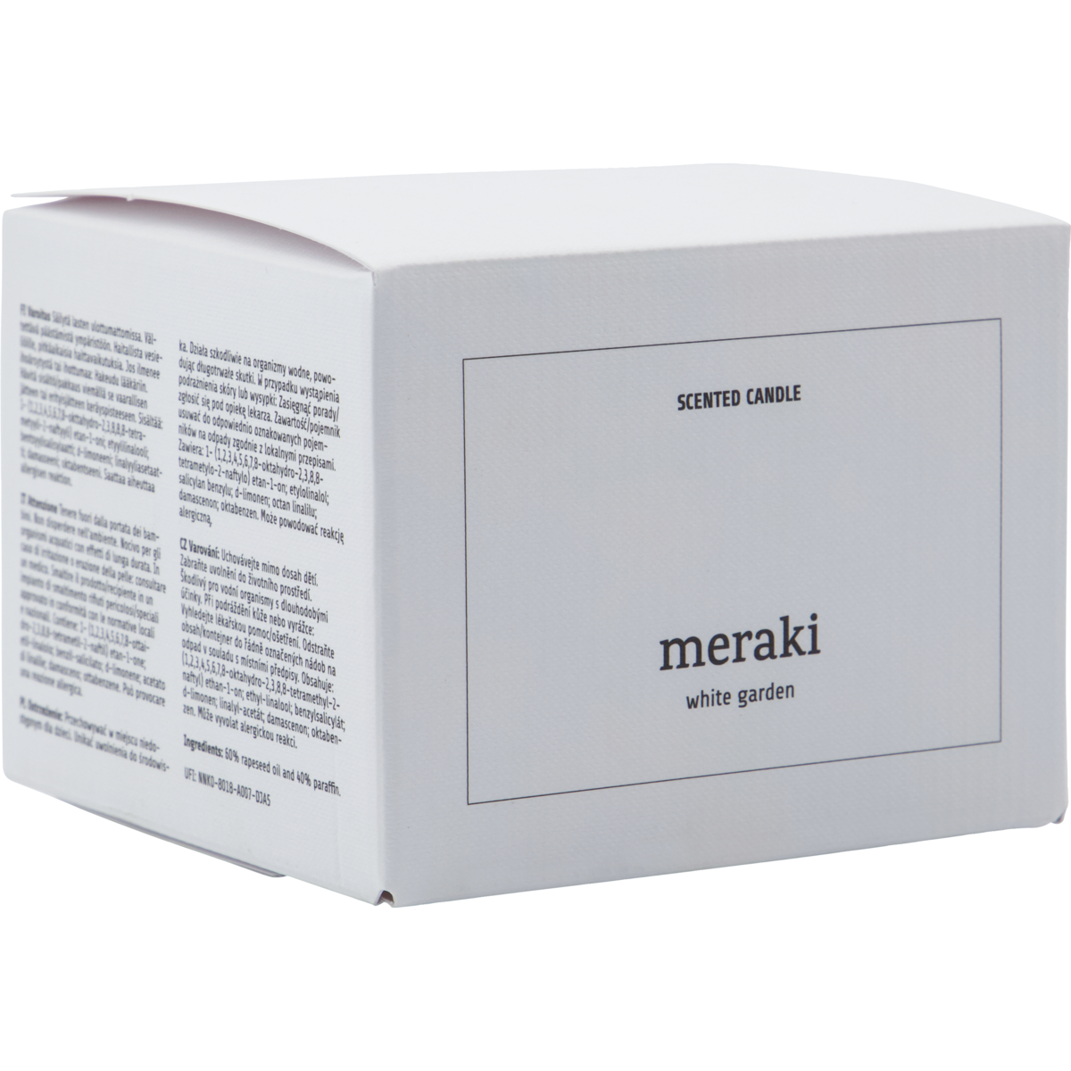 Velas perfumadas, jardim branco, branco