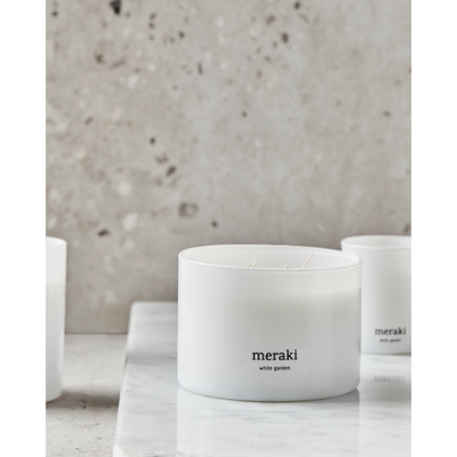 Velas perfumadas, jardim branco, branco
