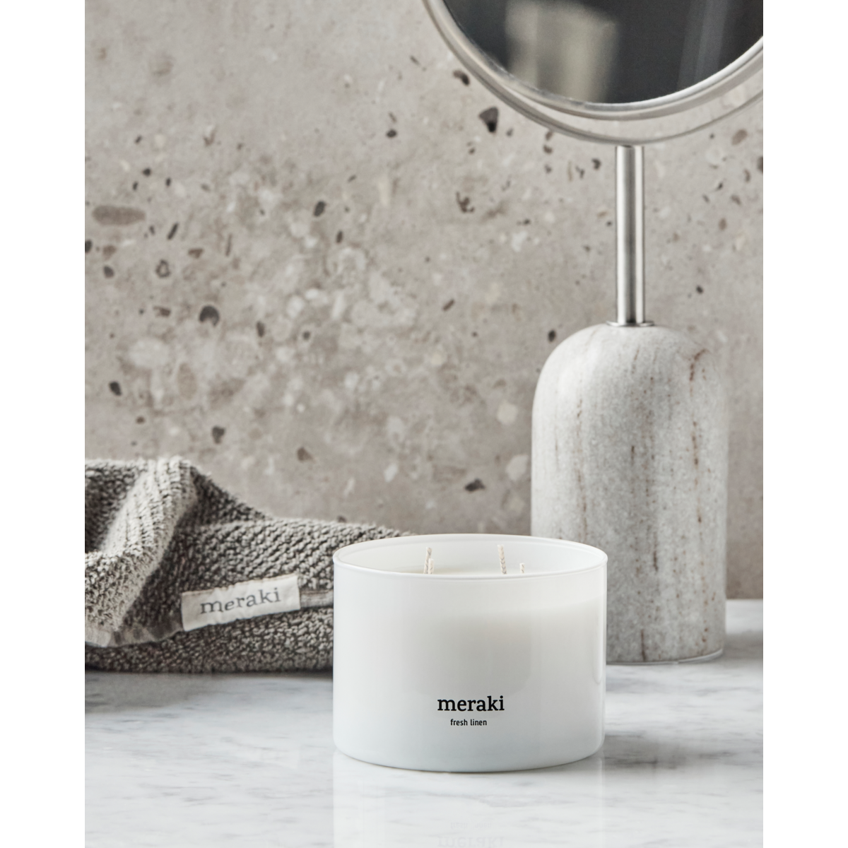 Velas perfumadas, linho fresco, branco