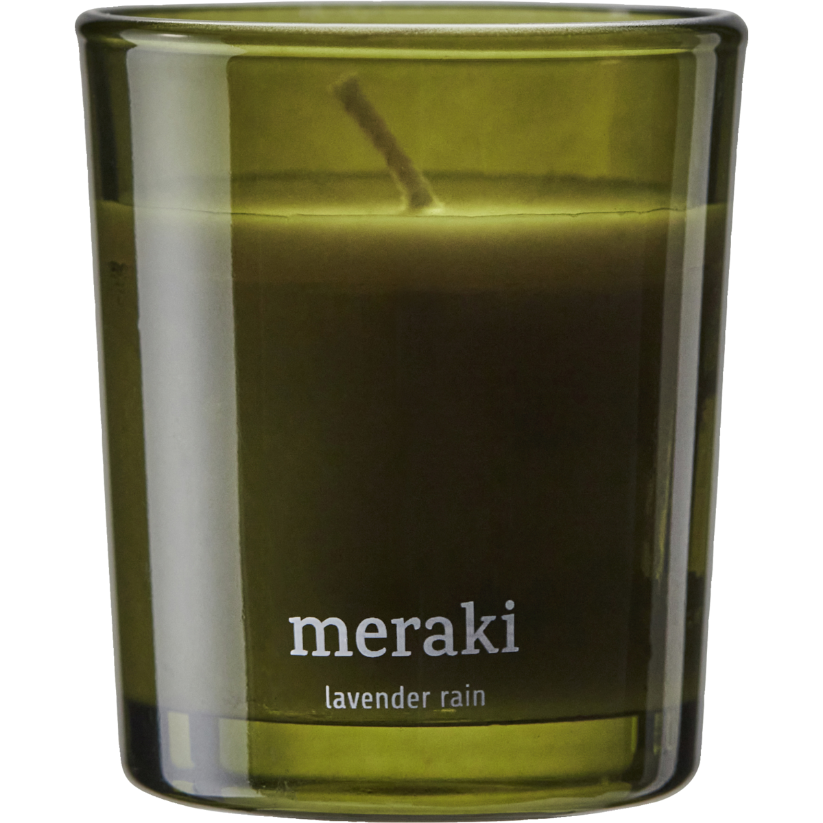 Velas perfumadas, chuva de lavanda, verde