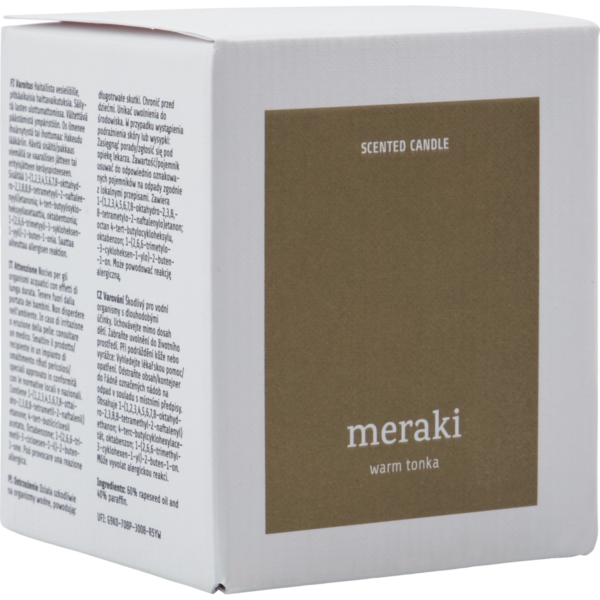 Velas perfumadas, tonka quente, marrom