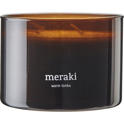 Velas perfumadas, tonka quente, marrom