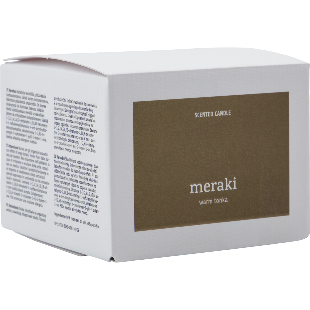 Velas perfumadas, tonka quente, marrom