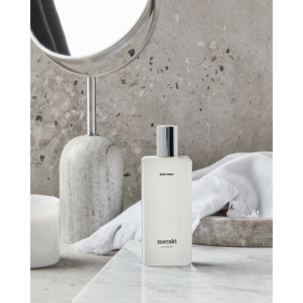 Spray de quarto, jardim branco, branco