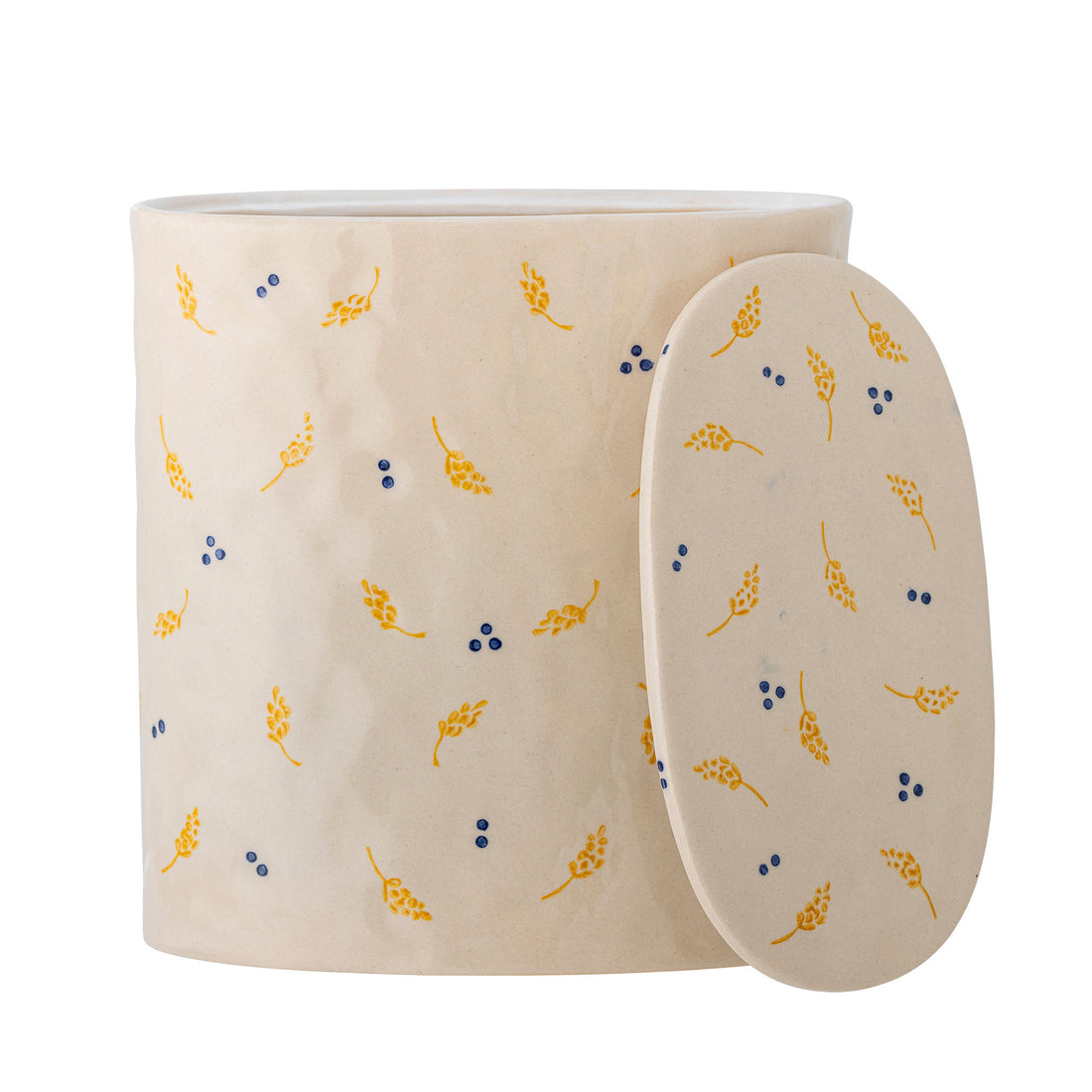 Jarra de Pipino de Bloomingville com tampa, branca, grés