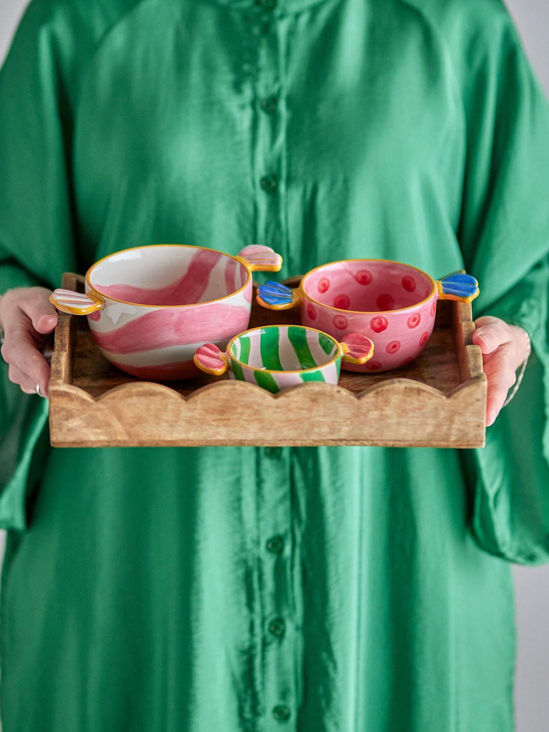 Bloomingville Caramella Bowl, rosa, grés