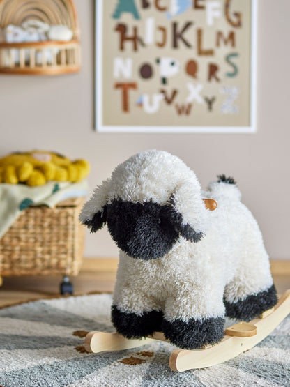 Bloomingville Mini Dolly Swing Horse, Ovelha, Branco, Poliéster