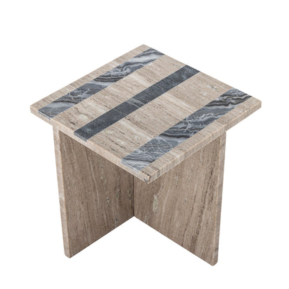 Mesa lateral de Bloomingville Clea, marrom, mármore