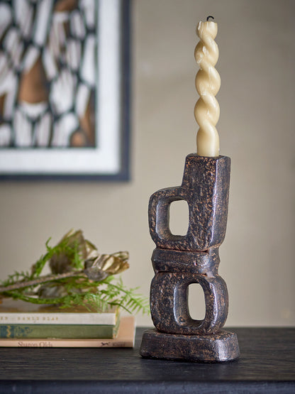 Bloomingville Sanah Candlestick, preto, ferro fundido