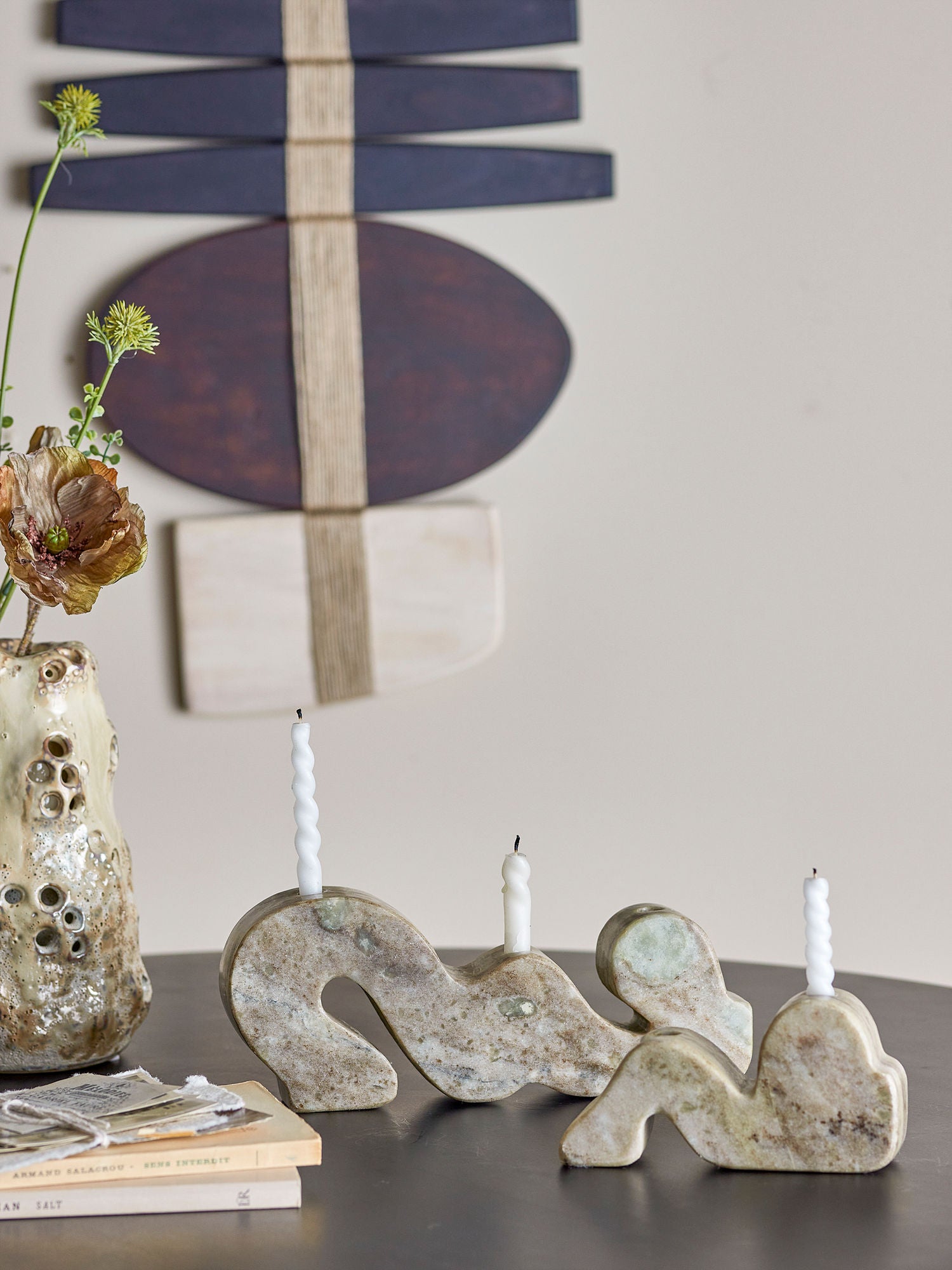 Bloomingville Liabella Candlestick, Gray, mármore
