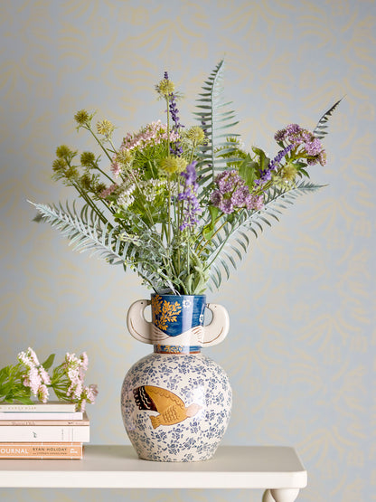 Vaso de Bloomingville Hezha, azul, grés