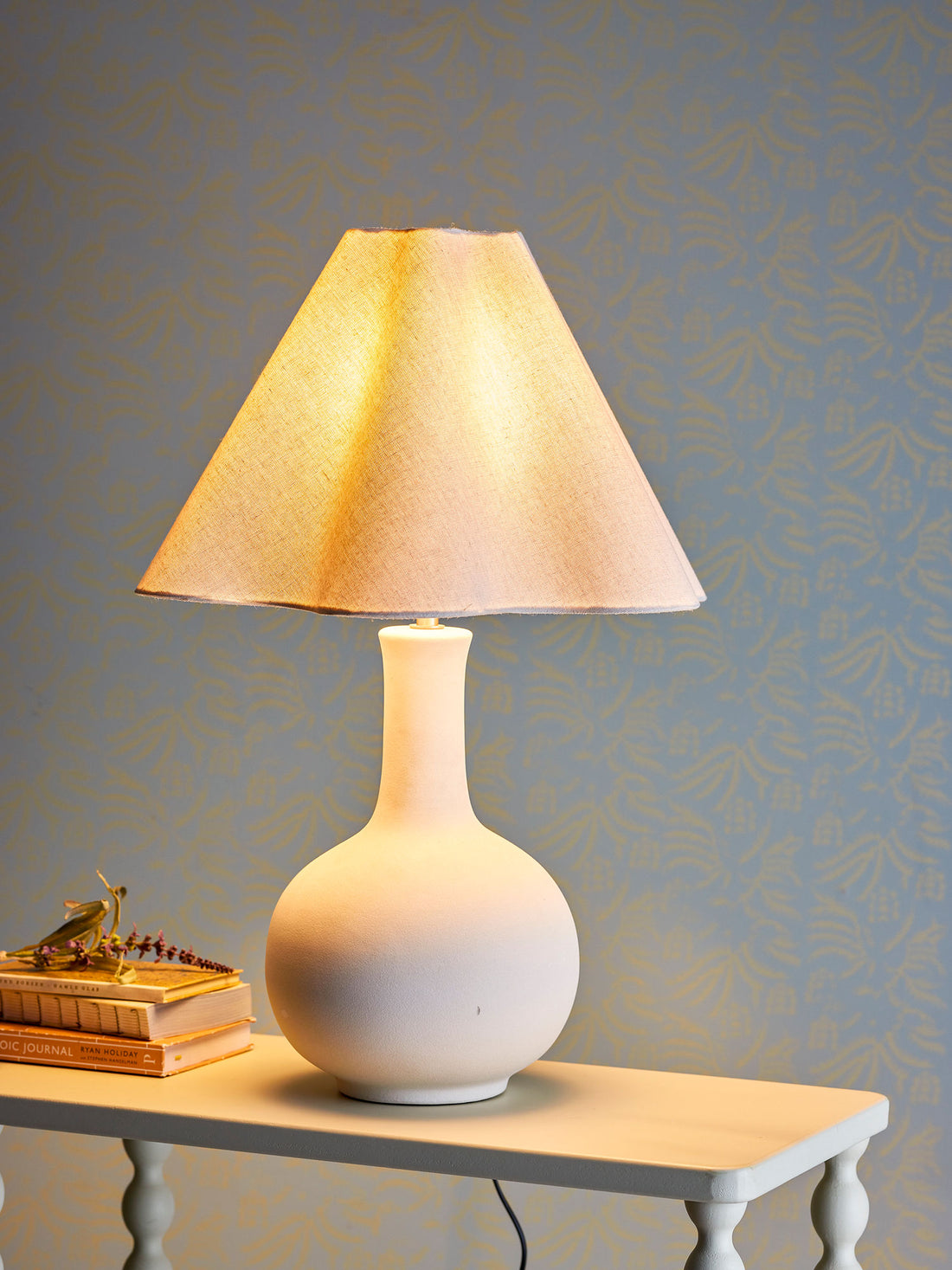Bloomingville Heide Table Lamp, branco, grés