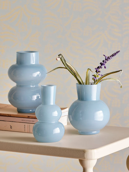 Bloomingville Kinsie vaso, azul, vidro