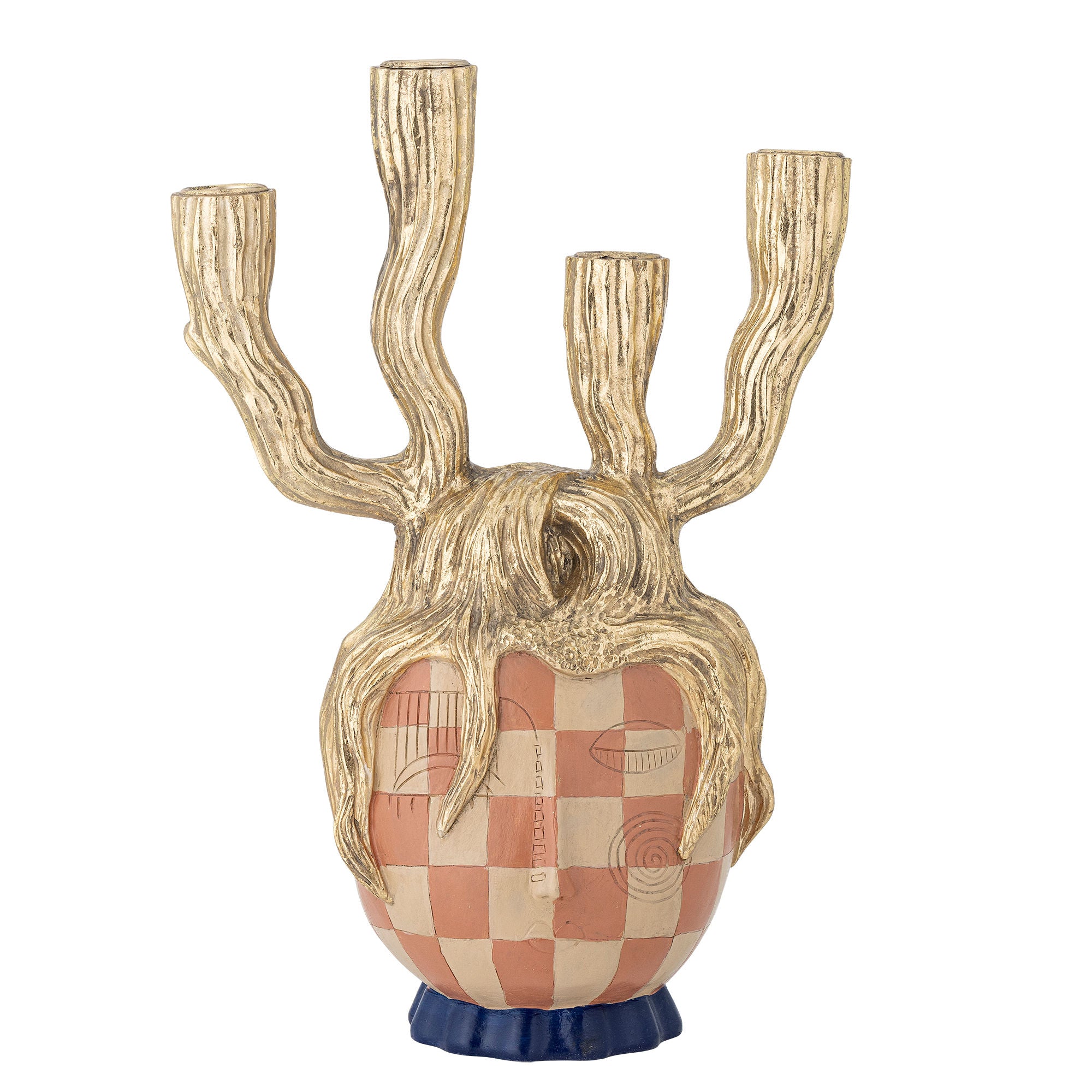 Bloomingville Medusa Candlestick, Ouro, Polyresin
