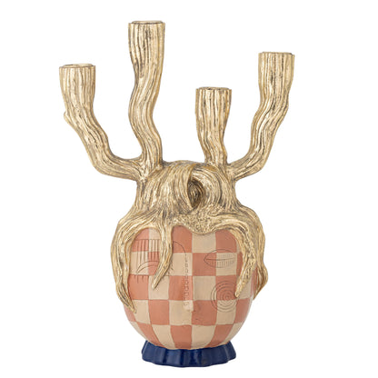 Bloomingville Medusa Candlestick, Ouro, Polyresin