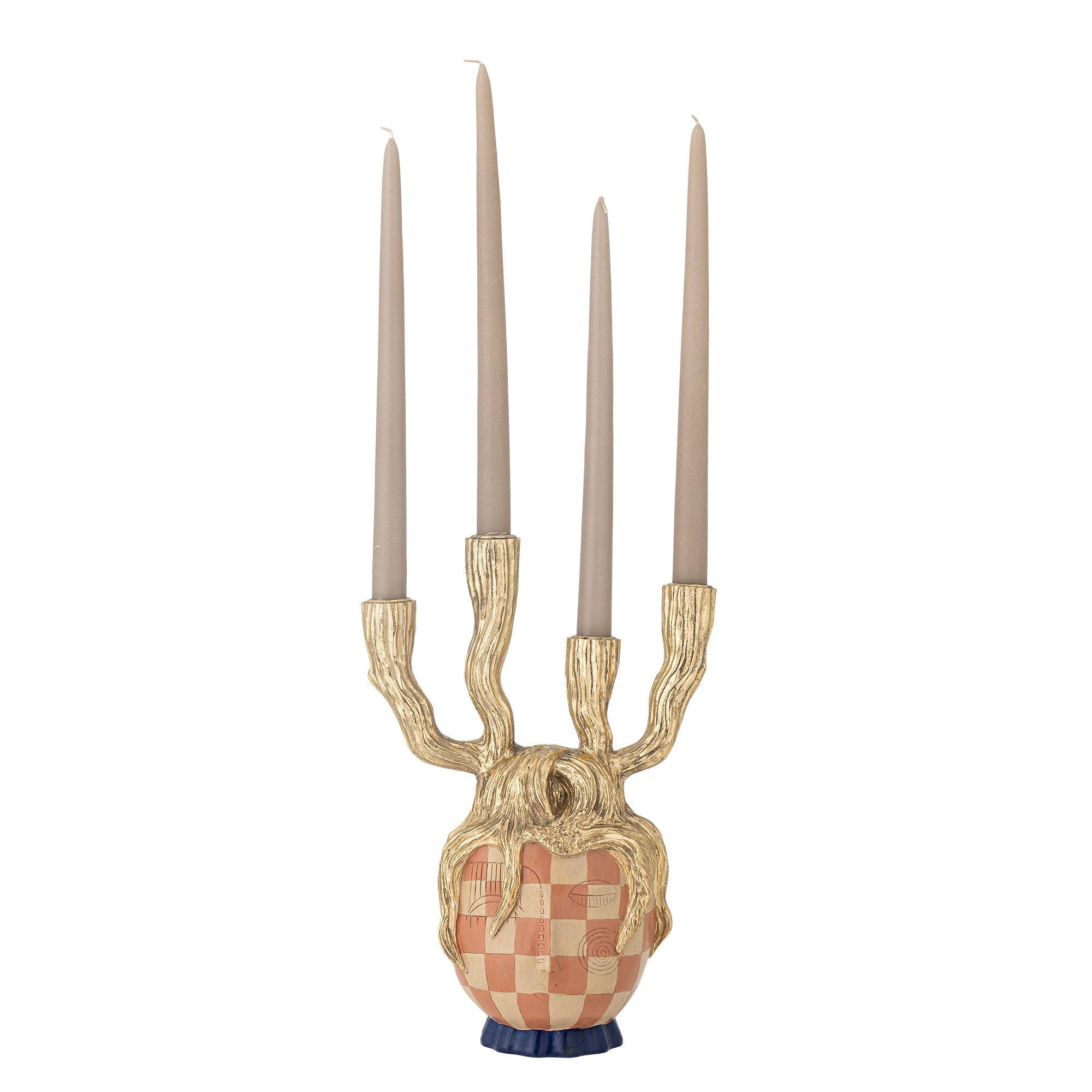 Bloomingville Medusa Candlestick, Ouro, Polyresin