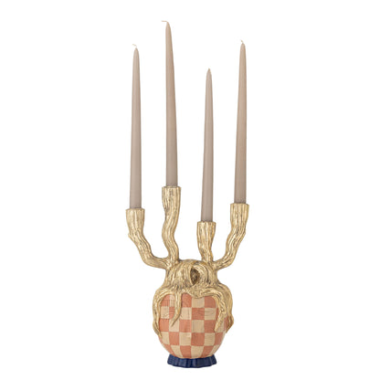 Bloomingville Medusa Candlestick, Ouro, Polyresin