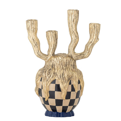 Bloomingville Medusa Candlestick, Ouro, Polyresin