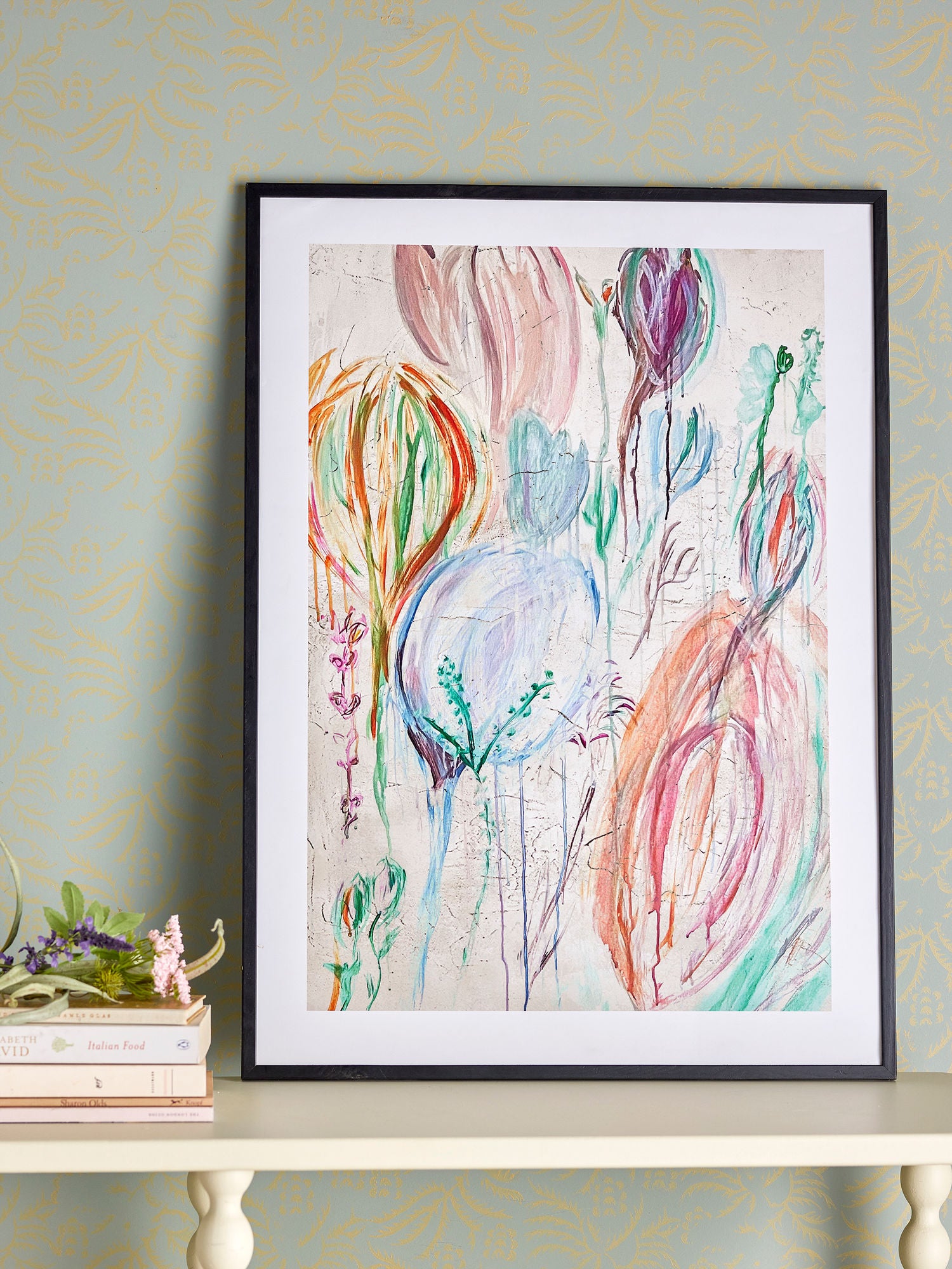 Ilustração Francine de Bloomingville com quadro, preto, cara