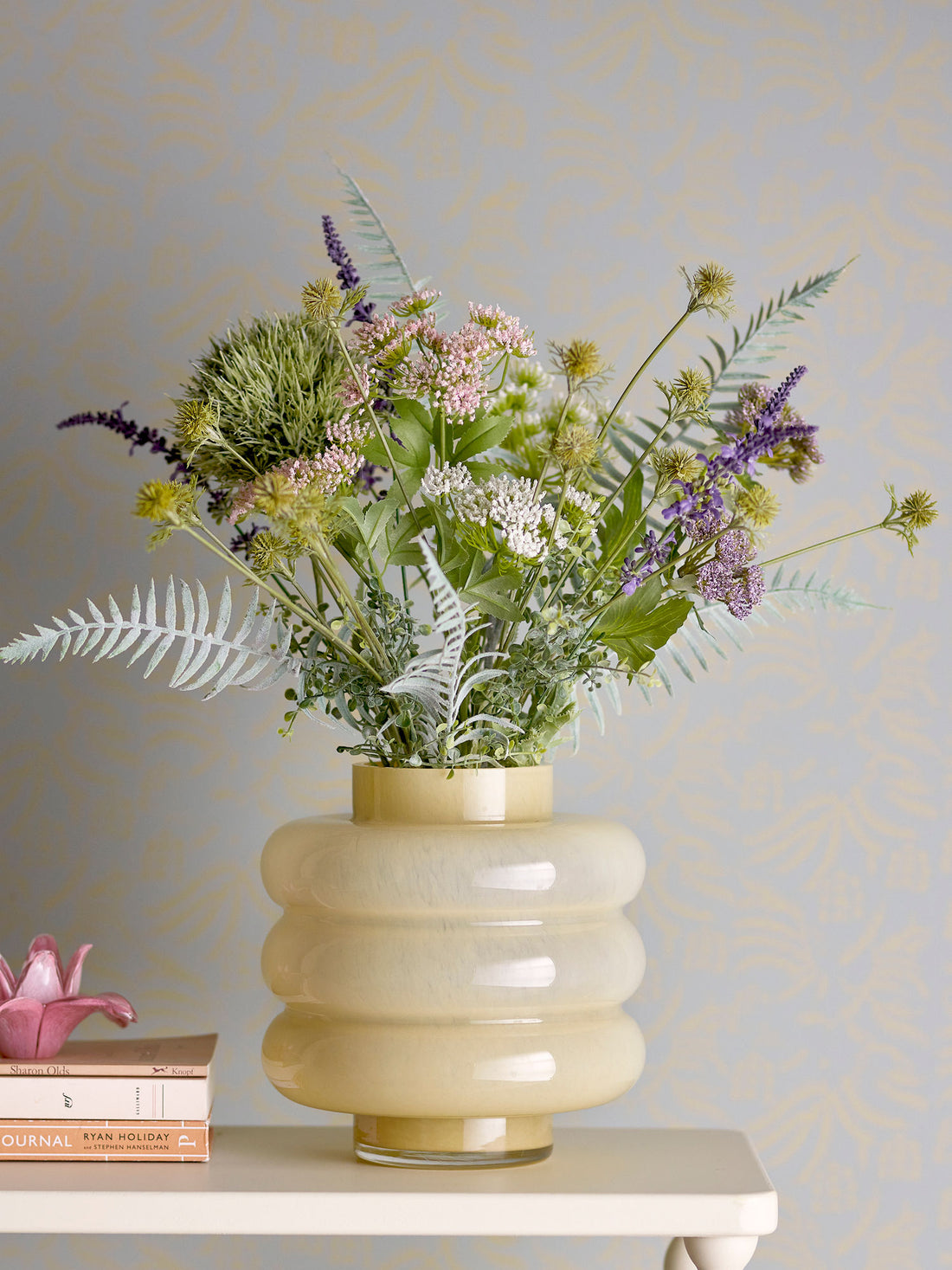 Vaso de Bloomingville Sahara, amarelo, vidro