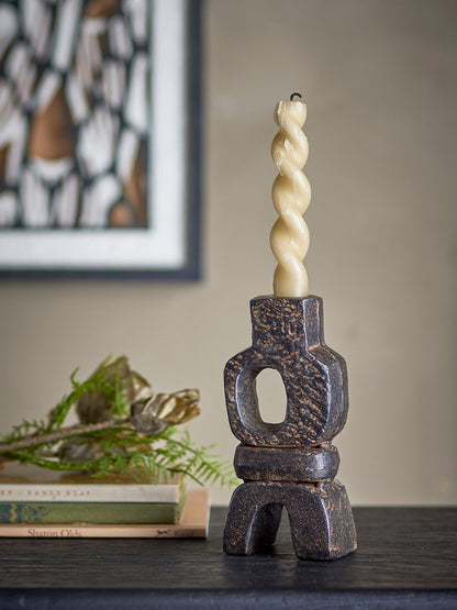 Bloomingville Sanah Candlestick, preto, ferro fundido