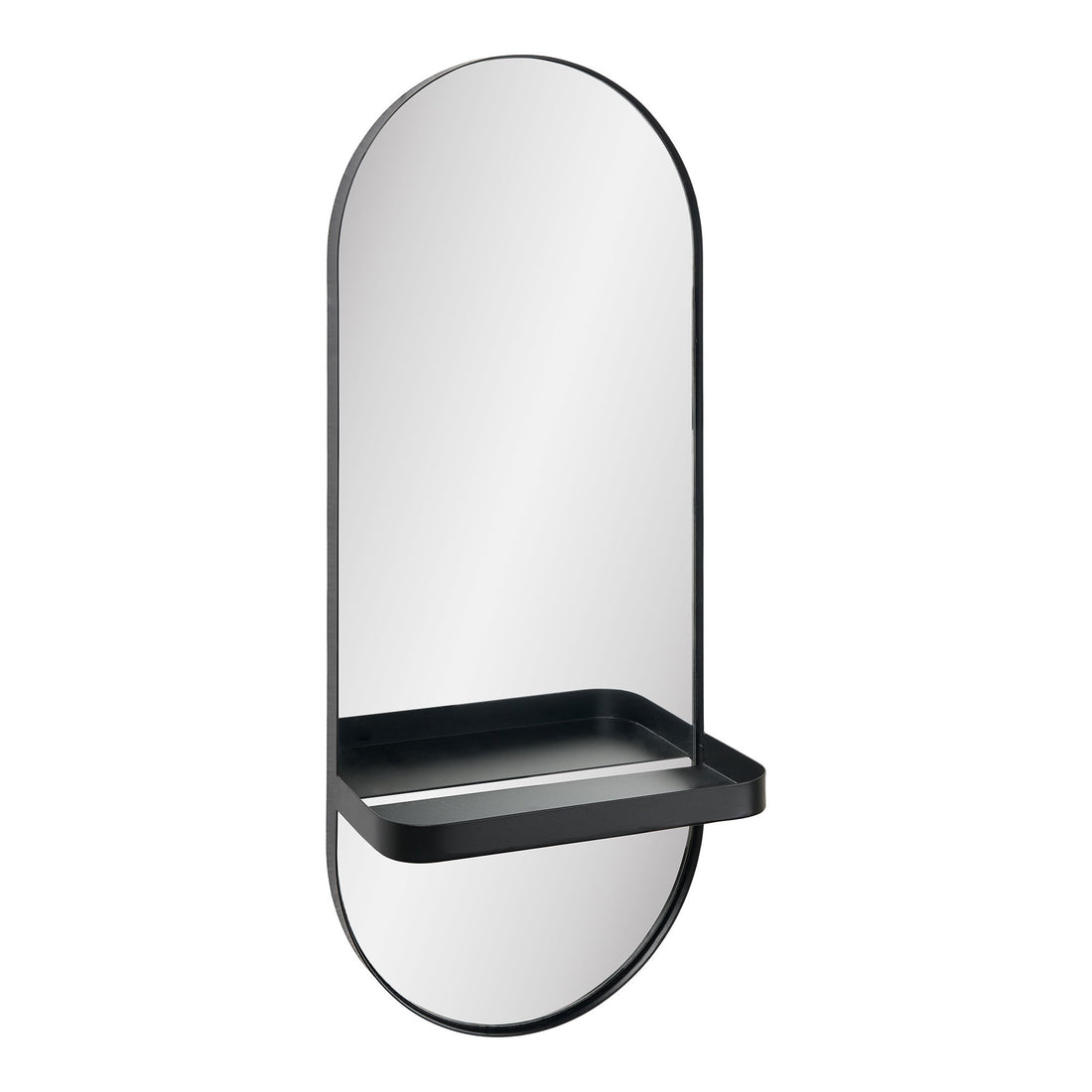 Olbia Mirror - Olbia Mirror, prateleira de metal, metal, preto 25x12x60 cm