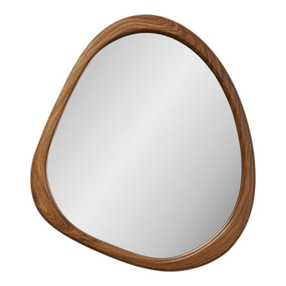 Luxon Mirror - espelho, forma orgânica, aparência de madeira 44x48 cm