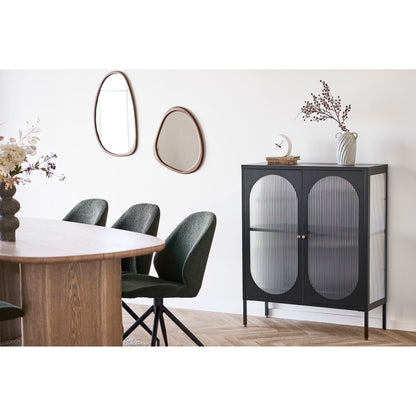 Luxon Mirror - espelho, forma orgânica, aparência de madeira 38.5x64.5 cm