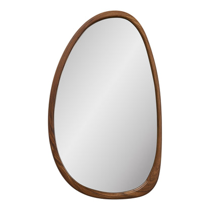 Luxon Mirror - espelho, forma orgânica, aparência de madeira 38.5x64.5 cm