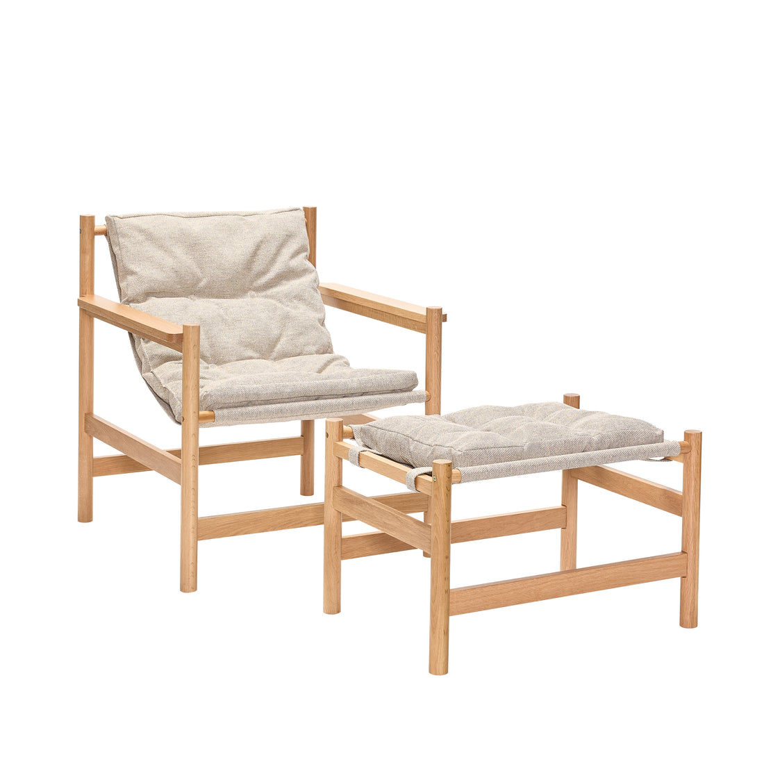 Poltrona/Repouso Heritage Natural/Bege - 75x72xh82cm, 69x49xh43cm