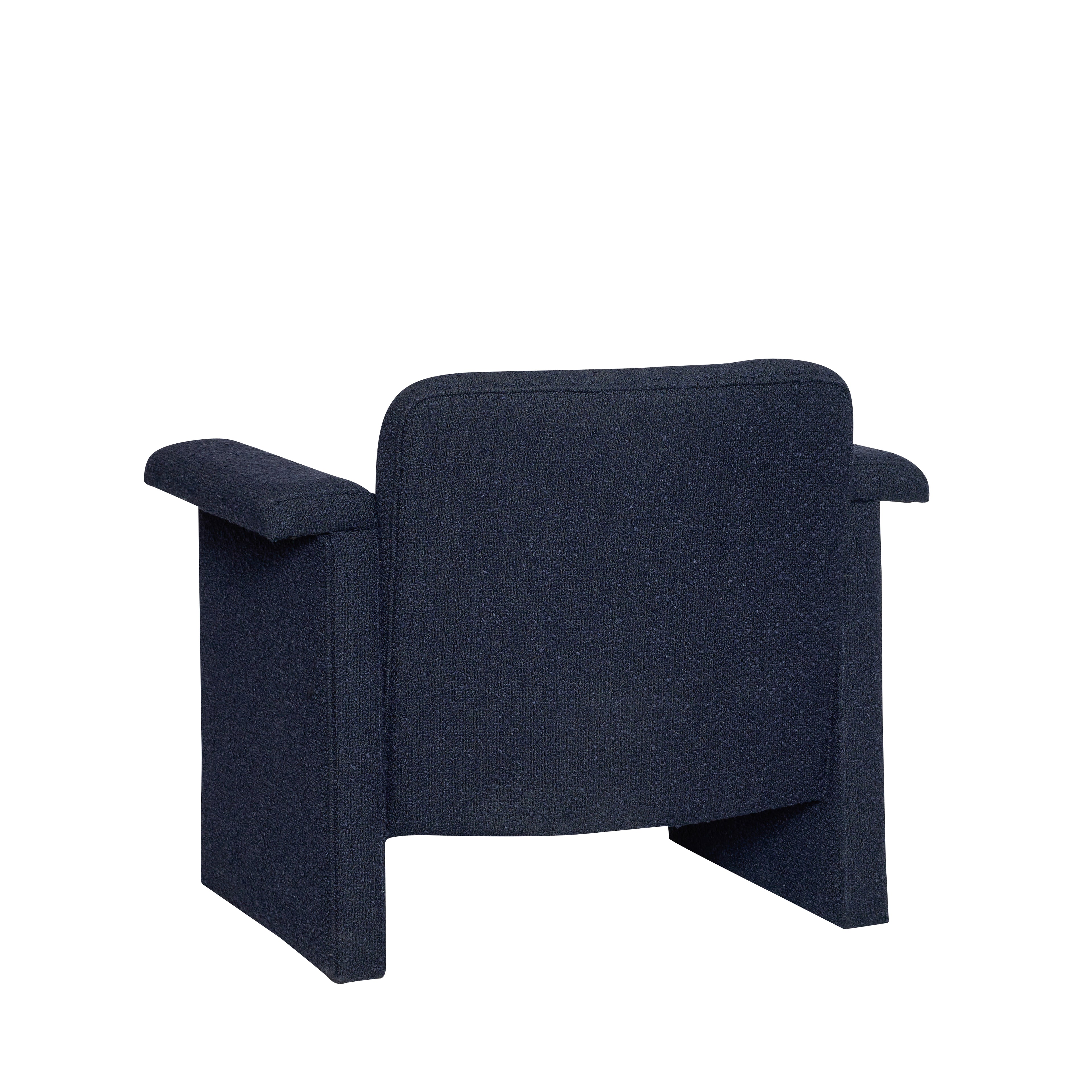 Cadeira Softy Lounge Azul escuro (conjunto de 2) - 96x73xh78cm, 76x55xh35cm