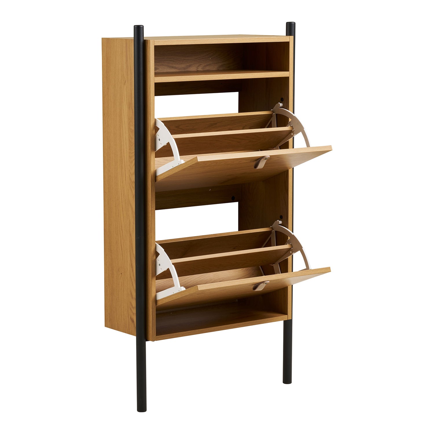 Gabinete de sapatos Barco - Gabinete de sapato, Oak Wood Look 62x26x118 cm