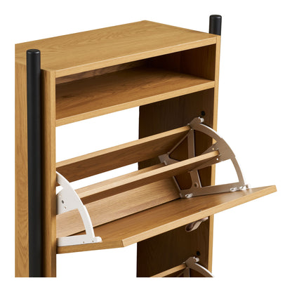Gabinete de sapatos Barco - Gabinete de sapato, Oak Wood Look 62x26x118 cm