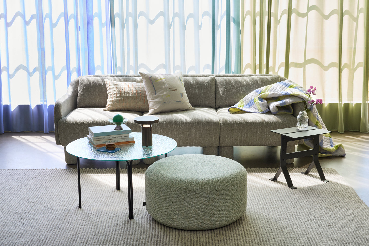 Sofá Elegance Verde claro - 224x73xH74