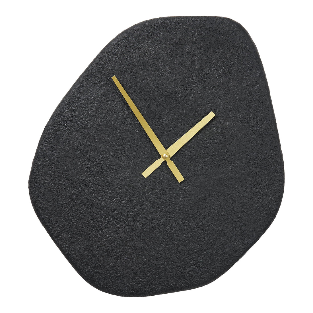 Relógio de parede de Viena - relógio de parede, forma orgânica, cimento, preto, silencioso 38x45 cm