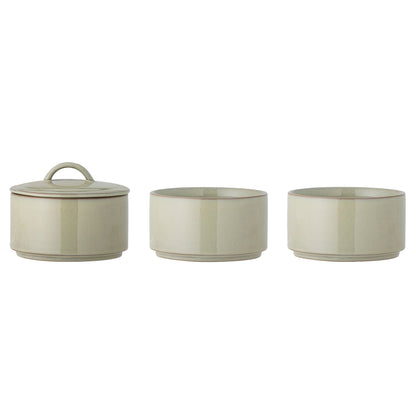 Coleção criativa Ebba Pot w/tampa, verde, grés