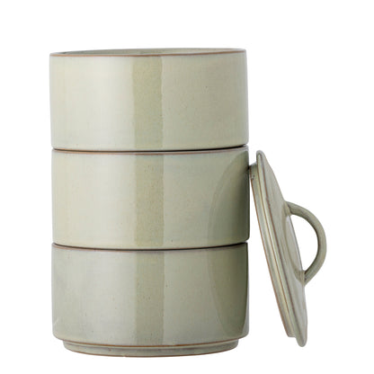Coleção criativa Ebba Pot w/tampa, verde, grés