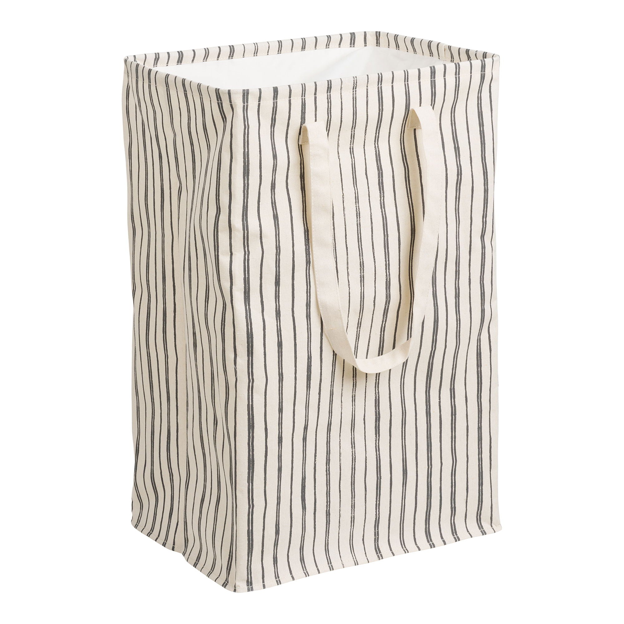 Cesta de lavanderia Argos - cesta de lavanderia, tecido, bege/preto 38x28x58 cm