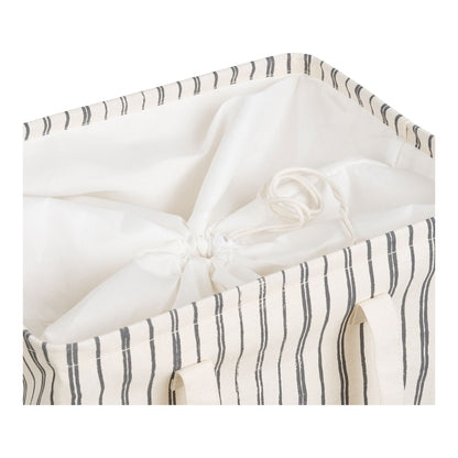 Cesta de lavanderia Argos - cesta de lavanderia, tecido, bege/preto 38x28x58 cm