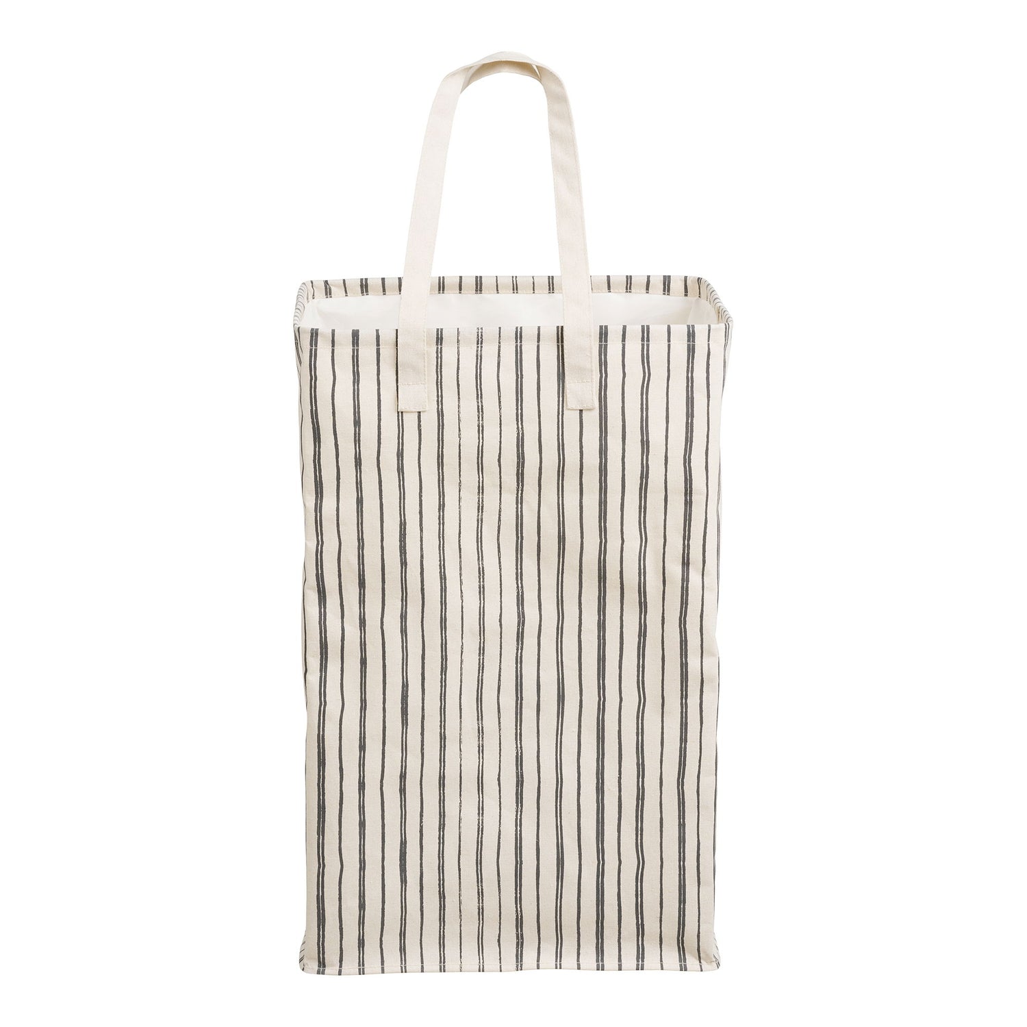 Cesta de lavanderia Argos - cesta de lavanderia, tecido, bege/preto 38x28x58 cm