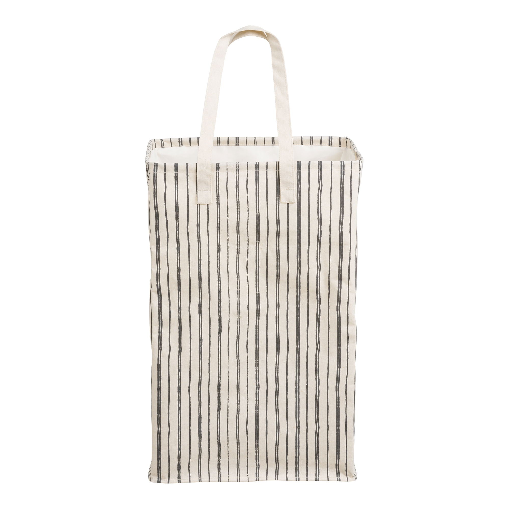 Cesta de lavanderia Argos - cesta de lavanderia, tecido, bege/preto 38x28x58 cm