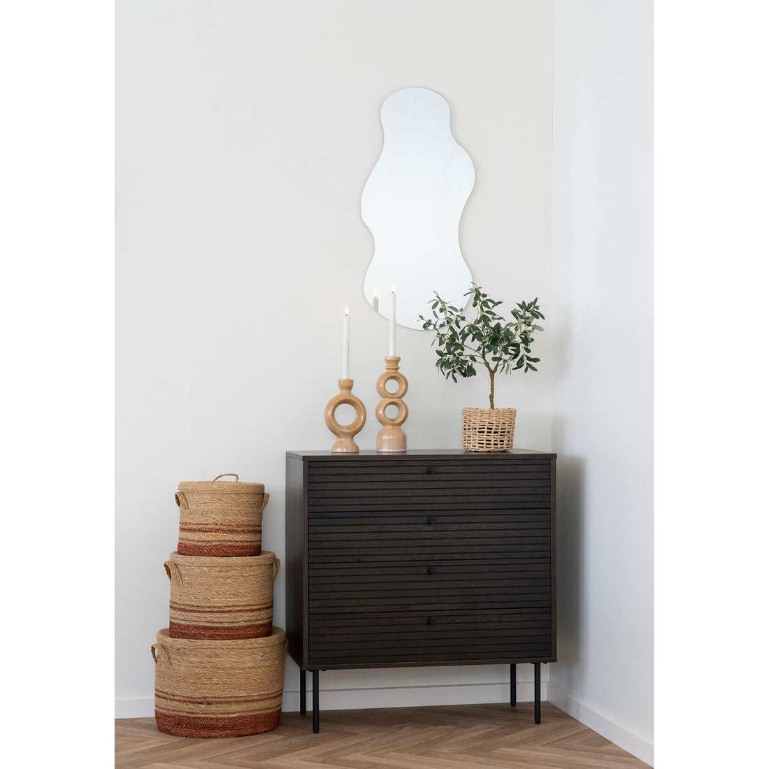 Curva, ervas marinhas, Nature/Brown Conjunto de 3