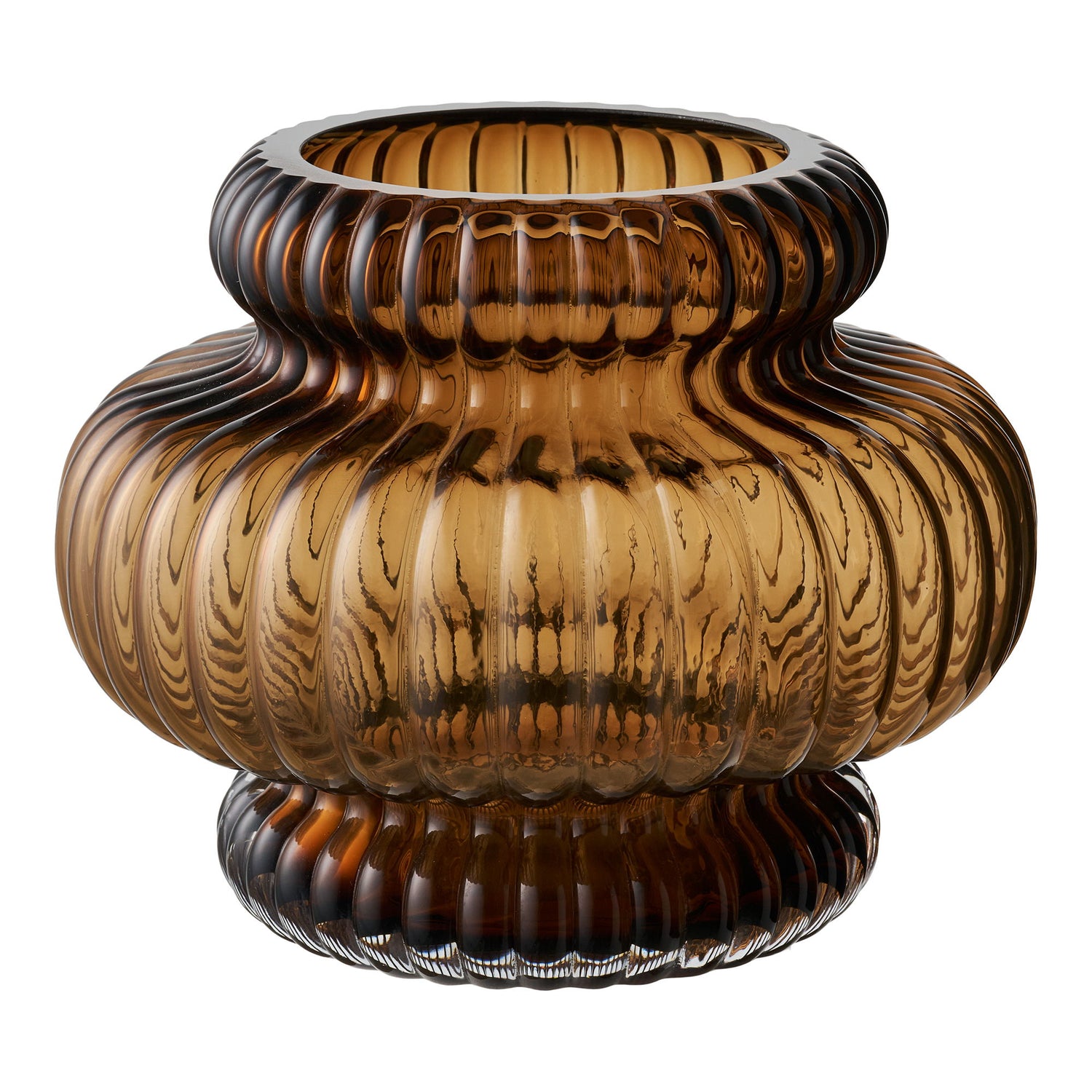 Vaso - vaso, vidro bocado, marrom fumado Ø20x16 cm