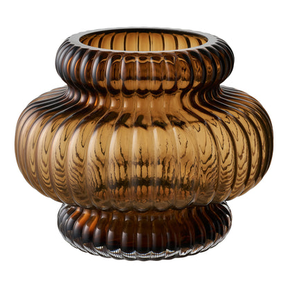 Vaso - vaso, vidro bocado, marrom fumado Ø20x16 cm