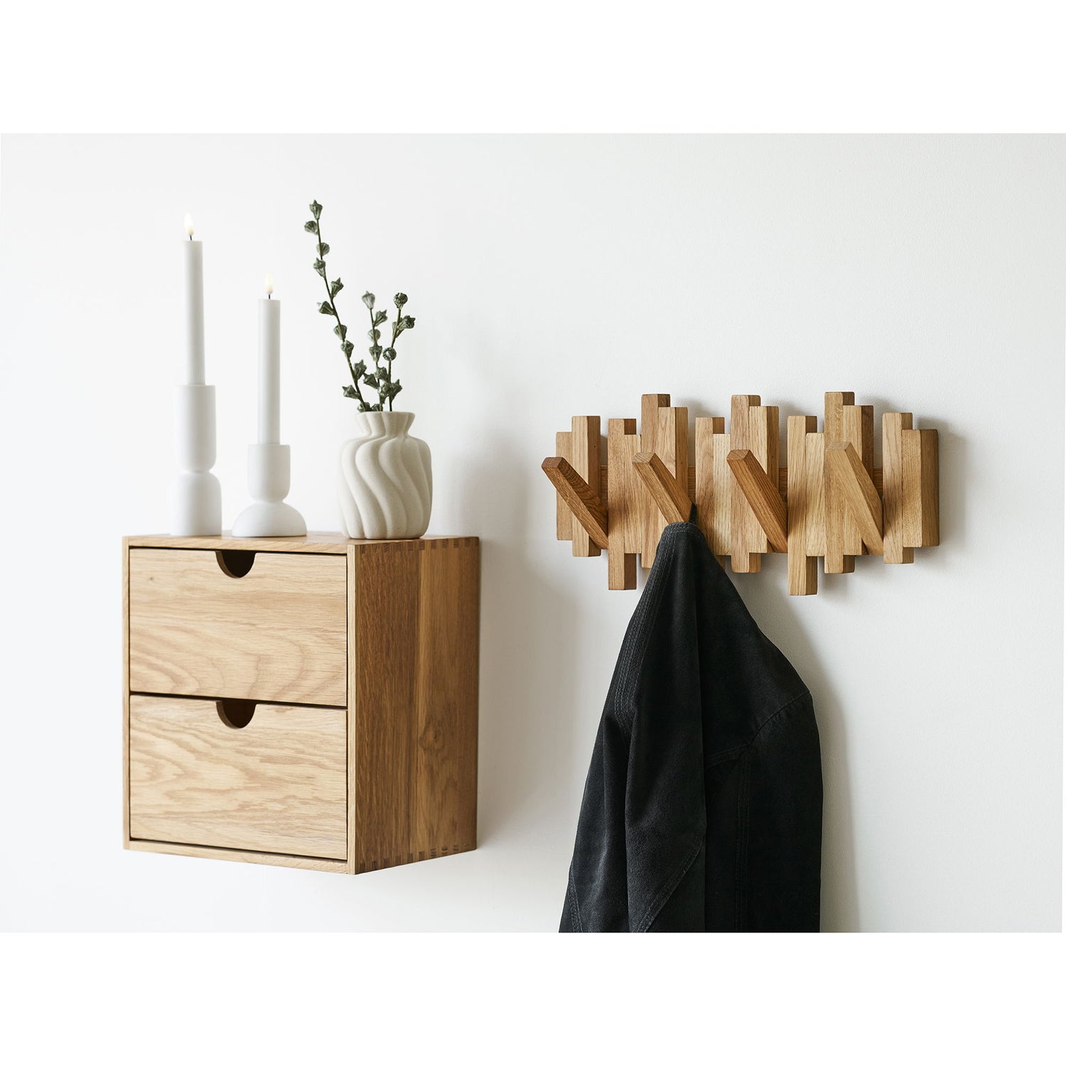 Caltra Hooks - ganchos, carvalho, natureza 3x40x18 cm
