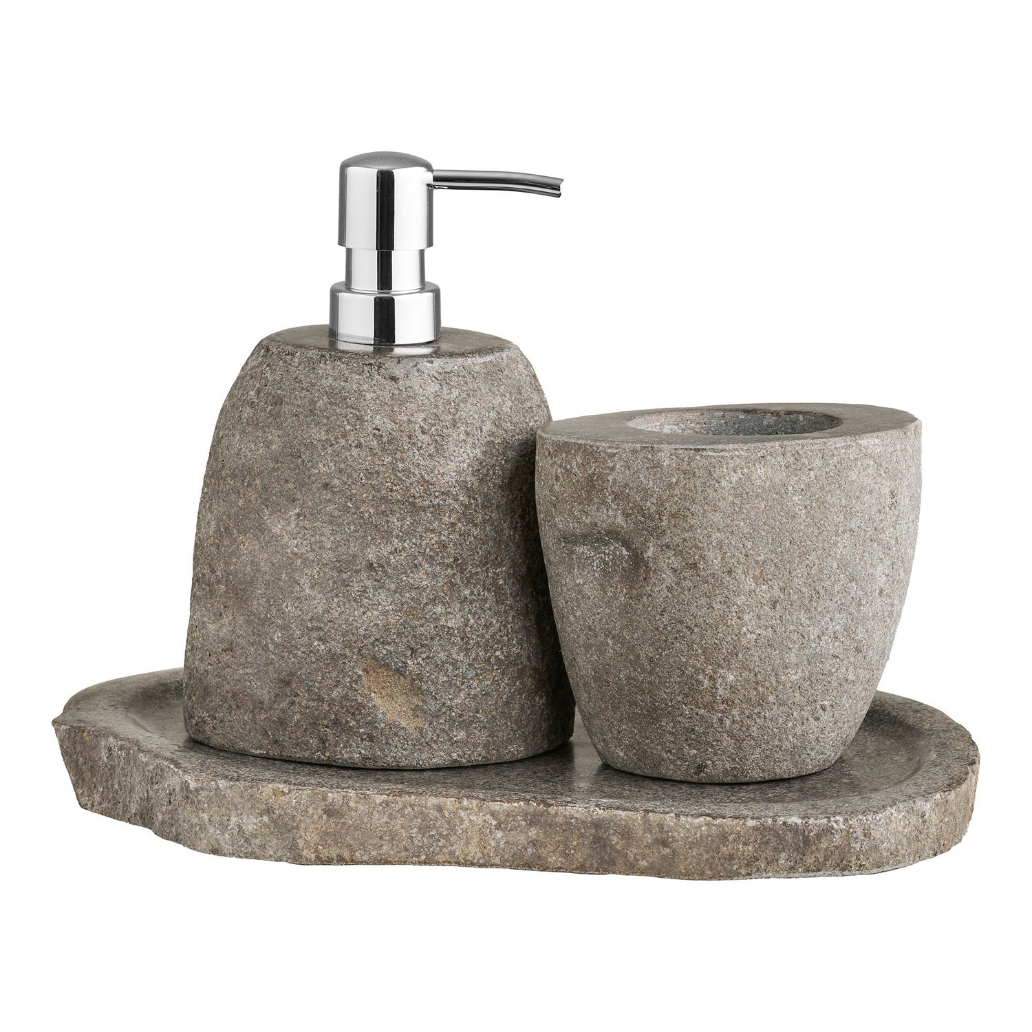 Conjunto de banheiro Gara - Conjunto de banheiro, caixas de armazenamento, dispensador de sabão, traseiro
