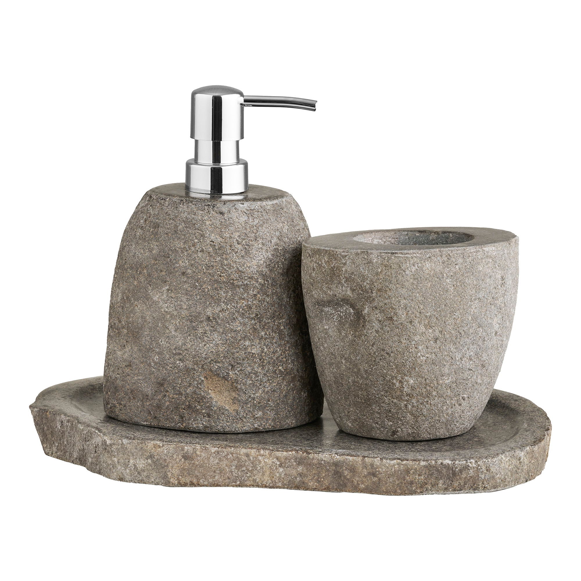 Conjunto de banheiro Gara - Conjunto de banheiro, caixas de armazenamento, dispensador de sabão, traseiro