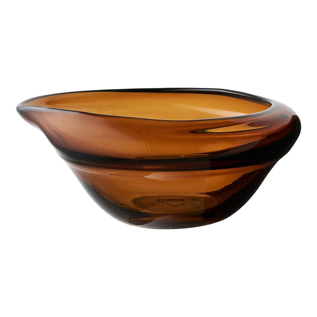 Tigela - tigela, vidro belo em boca, marrom fumado 29x26x11 cm
