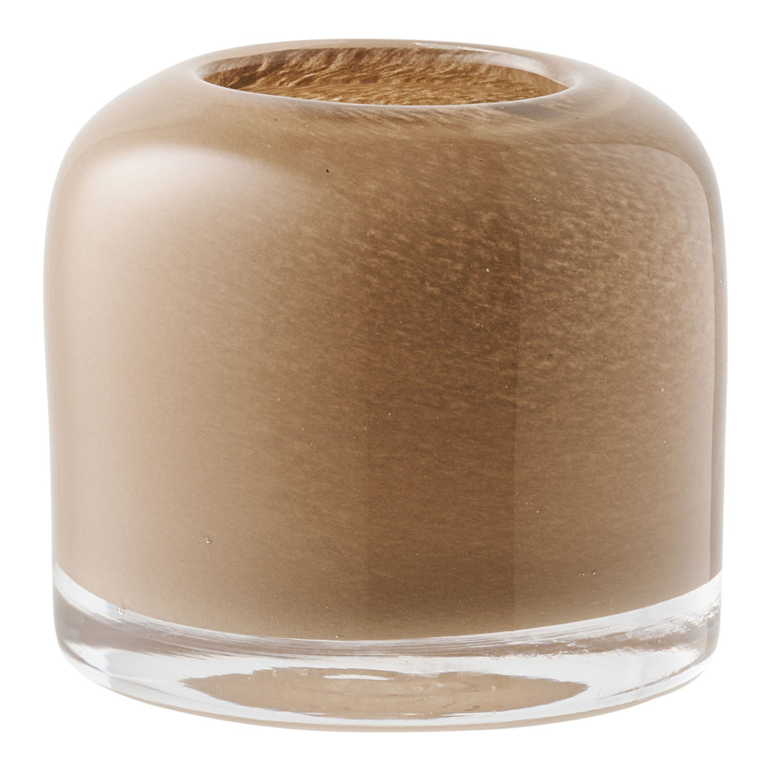 Castiçal - castiçal, bocal -vidro soprado, marrom Ø8x7,5 cm